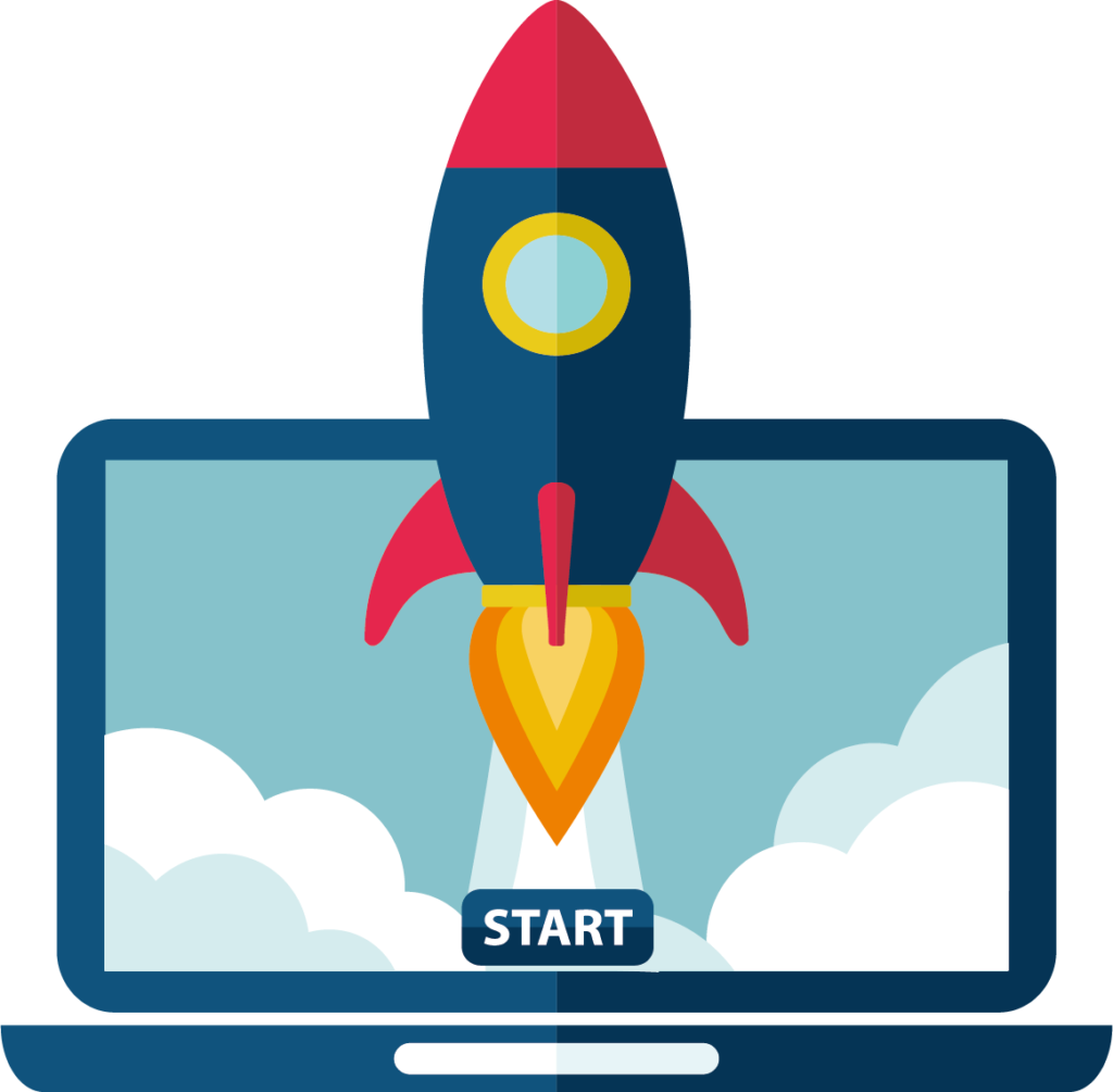 Launching a completed website after final testing and approval